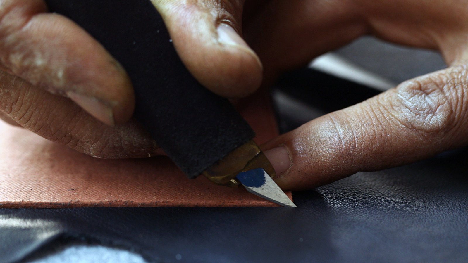 Cutting leather